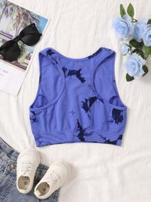 Tween Girl Tie Dye Crop Tank Bralette - Multicolor - View 2