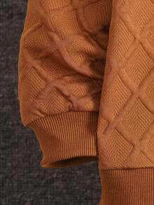 SHEIN Young Boy Letter Graphic Sweatshirt & Sweatpants - Coffee Brown - View 6