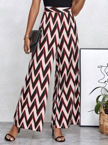 SHEIN Clasi Print Wide Leg Pants Palazzo Pants - Multicolor - View 4