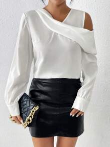 SHEIN Privé 女士襯衫 - 白色 - 查看 1