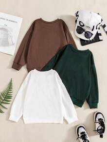 SHEIN 年輕女孩3件套字母圖案保暖衣衫 - 彩色 - 查看 2