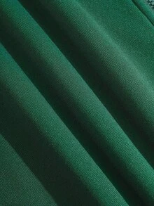 男士字母圖案拉鏈開襟抽繩加絨內裏連帽衫 - 墨綠色 - 查看 6