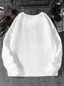 Chico preadolescente Camiseta con slogan con diseño de parche - Blanco - Ver 2