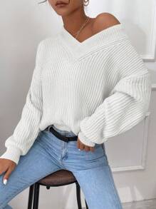 EURMUSE 領落肩毛衣