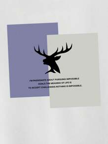 GENTILAND 男士標語&麋鹿印花套頭衫 - 白色 - 查看 3