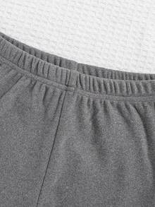 SHEIN Tween Girl Cartoon Graphic Leggings - Light Grey - View 4