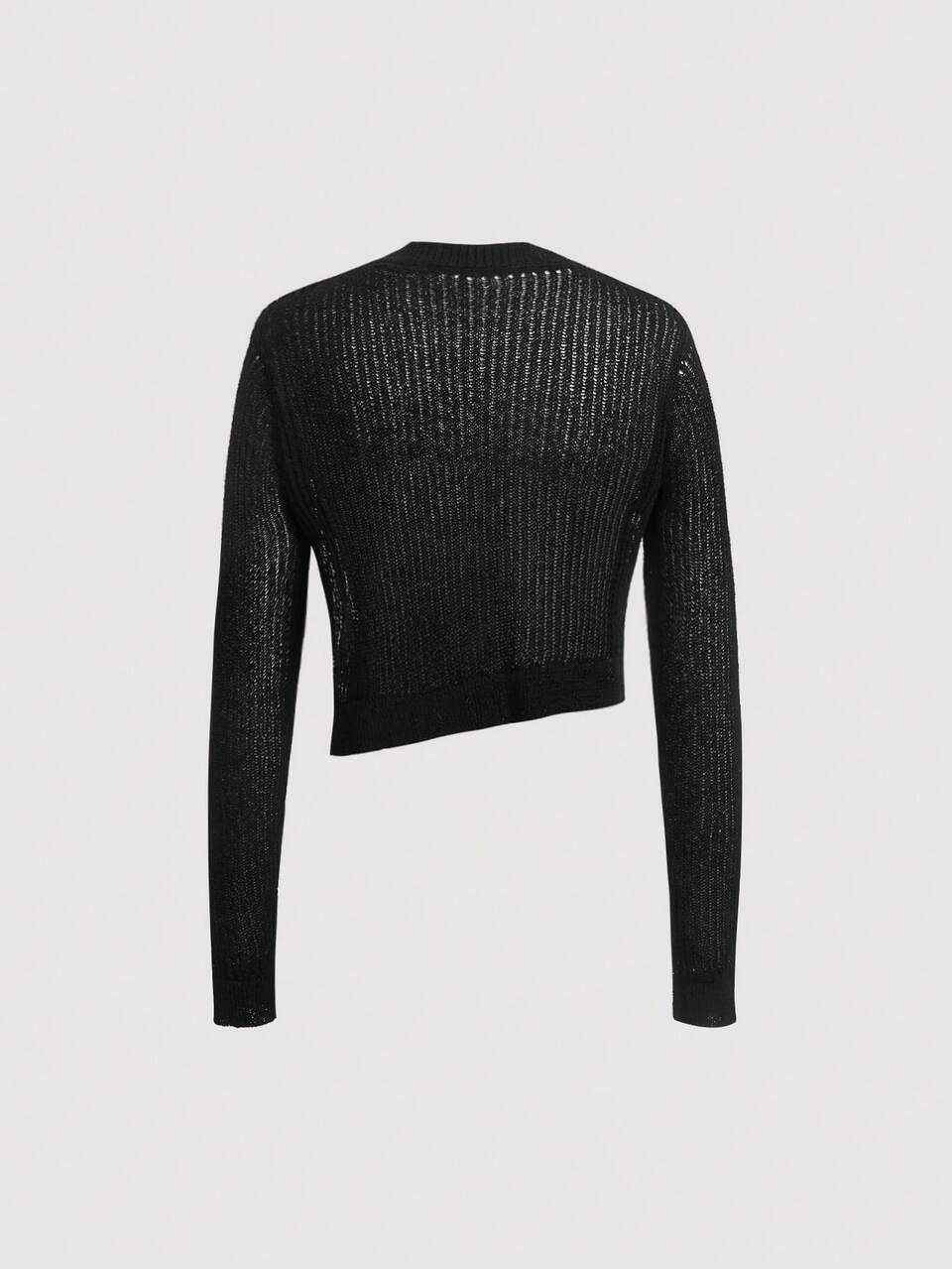 Solid Crop Sweater Without Cami Top