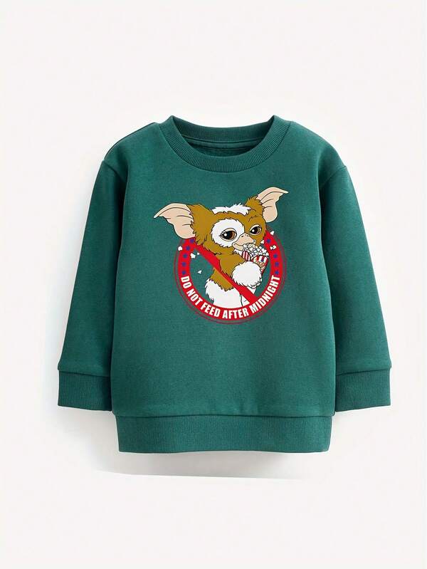 Ragazzino Felpe con grafica slogan e fumetto foderato termico