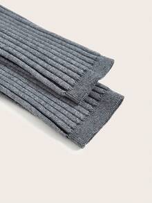 SHEIN EZwear 條紋圖案拉鍊短款開衫 - 深灰色 - 查看 4