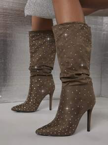 SHUZIA Giày bốt mũi nhọn xỏ ngón - Màu nâu  Mocha - Xem 3