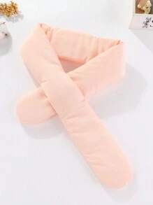 SHEIN 年轻女孩纯色拉链连帽棉服外套（配围巾） - 粉色 - 查看 8