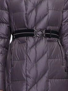 HaiLuoZi Plus Zip Up Hooded Padded Coat - Purple - View 6