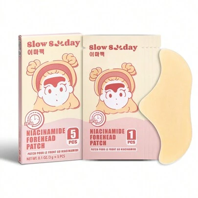 SlowSunday Niacinamide Forehead Patch 5 PCS, Improve Forehead Wrinkles, K Beauty, Ideal For Party, Suitable For Summer
