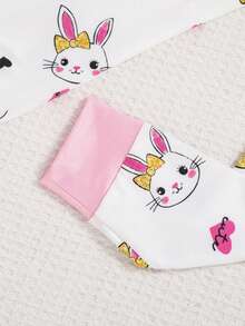 SHEIN Young Girl Cartoon Graphic Snug Fit PJ Set - Multicolor - View 7