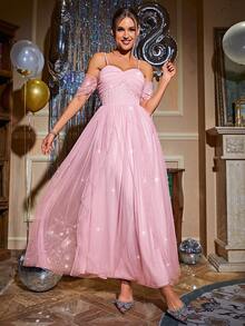 Glamaker 女士晚宴禮服裙（重工款） - 粉色 - 查看 3