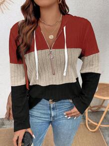 SHEIN LUNE Sweatshirt ukuran plus - MultiWarna - View 5