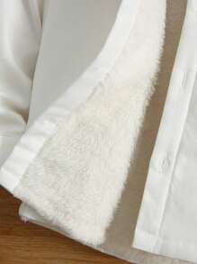 SHEIN Young Boy Patched Pocket Shirt - White - View 3