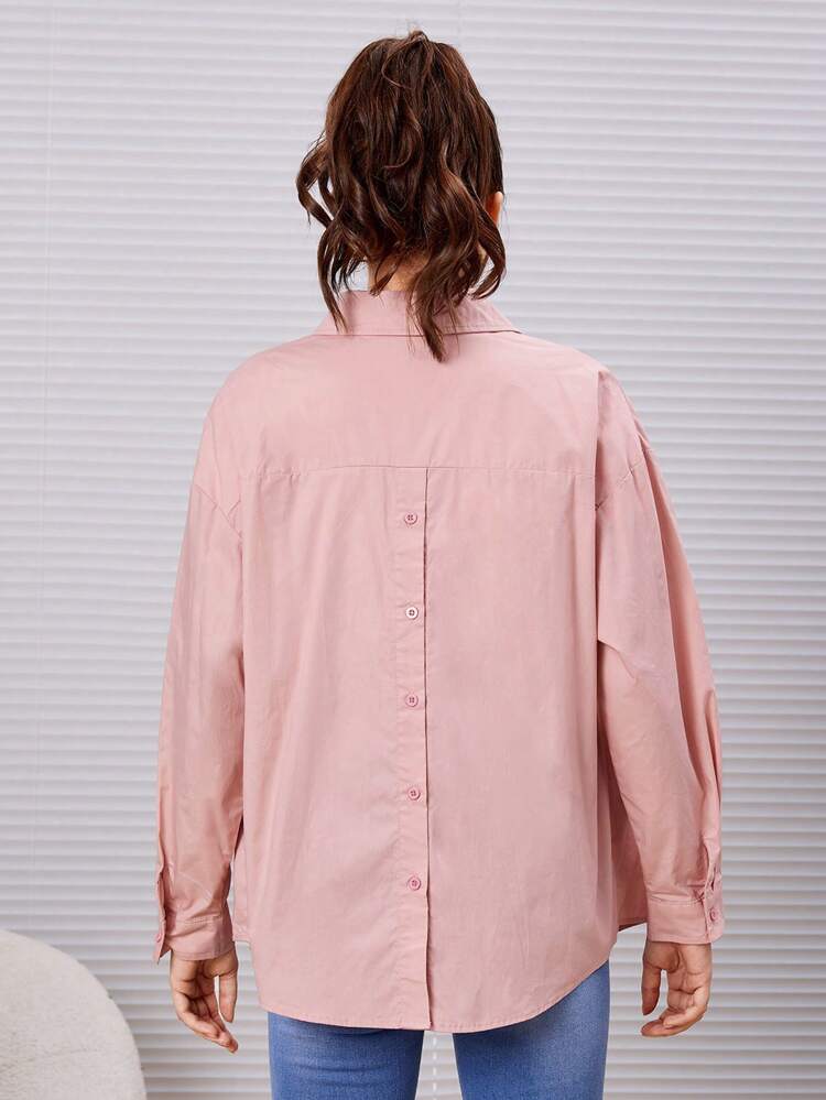 Teen Girl Split Back Button Front Shirt