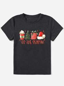 INAWLY Blusas con estampado navideño para mujeres - Gris Oscuro - Ver 3