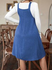 Calvaya Talla grande Vestido overol unicolor sin camiseta - Azul - Ver 2