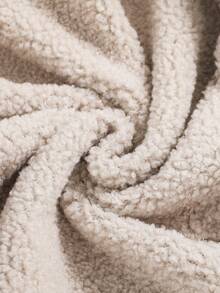 SHEIN 女小童雙口袋毛絨內襯連帽外套