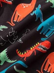 Chàng trai trẻ In Khủng long Dây kéo áo có mũ Lót nhiệt áo - trái cam - Xem 6