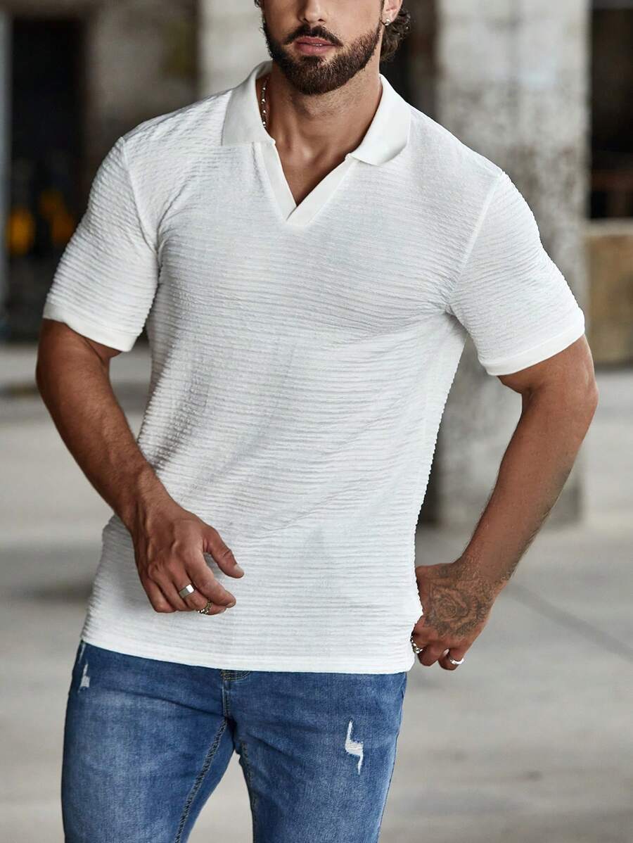 Manfinity Homme Men Solid Polo Shirt - White - View 1