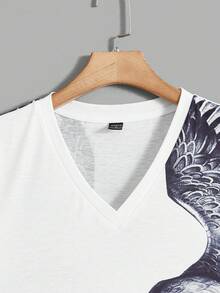 Manfinity LEGND Hombres Top tank con estampado de águila - Blanco - Ver 5