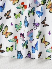 SHEIN Tween Girl Butterfly Print Flare Sleeve Dress