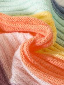 SHEIN 女小童撞色落肩袖開襟衫 - 彩色 - 查看 3