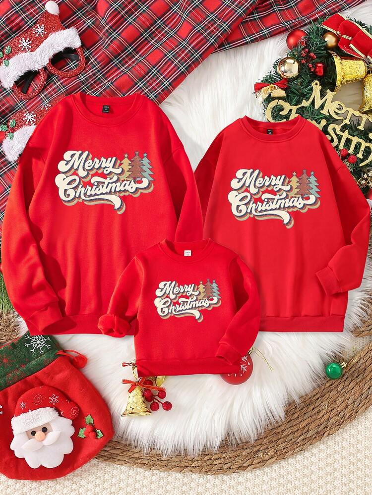 1 pieza Sudadera con estampado de Navidad para Navidad - Rojo - Ver 6