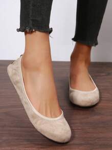 Women's Flat Ballet Shoes For Dancing - Apricot - View 1