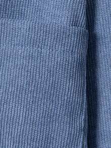 Tween Boy 1pc Pocket Patched Hooded Shirt - Dusty Blue - View 4