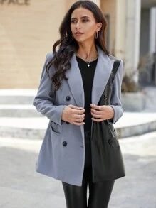 SHEIN Clasi Hai âm Đôi ngực Áo vest - Nhiều màu - Xem 6