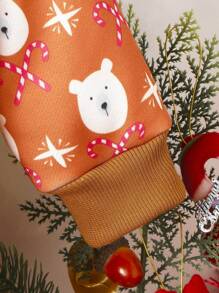 Boys Cartoon Graphic Contrast Trim Sweatshirt - Khaki - View 3