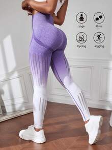 SHEIN Sports 3入組漸層鏤空運動打底褲