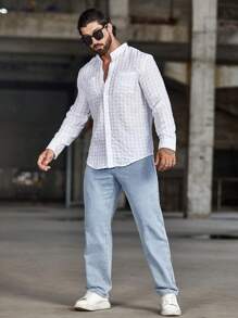 Manfinity Homme Men Slant Pocket Straight Leg Jeans - Light Wash - View 5