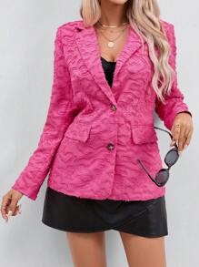 SHEIN Privé Jacquard Single Breasted Blazer