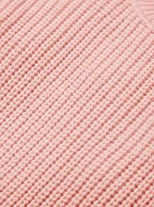 Cozy Pixies Baby Girl Drop Shoulder Ribbed Knit Sweater - Pink - View 7