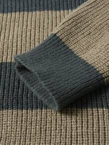 Manfinity 男士雙色落肩袖套頭毛衣 - 彩色 - 查看 5