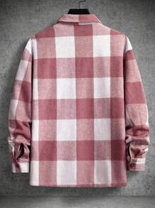 Manfinity Homme Men Buffalo Plaid Print Flap Pocket Button Front Jacket - Multicolor - View 2