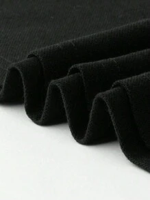 Manfinity Homme 男士字母圖案T恤 - 黑色 - 查看 3