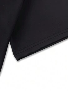 Manfinity Homme 男士字母圖案T恤 - 黑色 - 查看 4