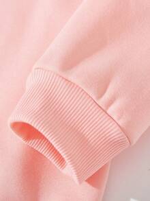 SHEIN Unity Letter Graphic Thermal Lined Sweatshirt - Baby Pink - View 4