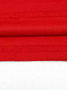 Manfinity Homme Nam Plus Khối màu Áo polo - Đỏ - Xem 4