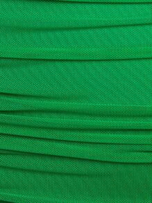 Hauture Váy Bodycon xếp nếp bằng vải lưới - màu xanh lá - Xem 5