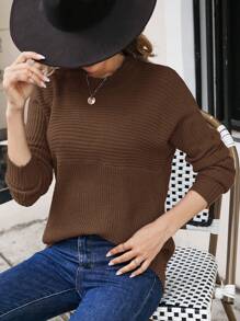 SHEIN Essnce Round Neck Batwing Sleeve Sweater,Long Sleeve Tops In Fall/Winter