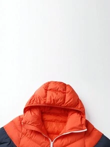 Men Colorblock Hooded Padded Coat, Warming - Multicolor - View 3