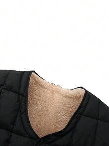 男士字母图案保暖背心加厚外套，保暖 - 黑色 - 查看 3