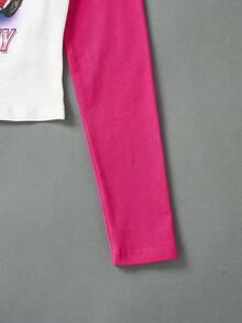 SHEIN EZwear Car & Letter Graphic Raglan Sleeve Tee - Multicolor - View 3